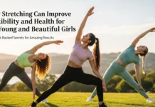 How stretching can Improve Flexibility and health| 12 Expert-Backed Secrets for Amazing Results Three women performing outdoor stretching for flexibility exercises at sunrise, demonstrating a group fitness routine to improve flexibility and health.